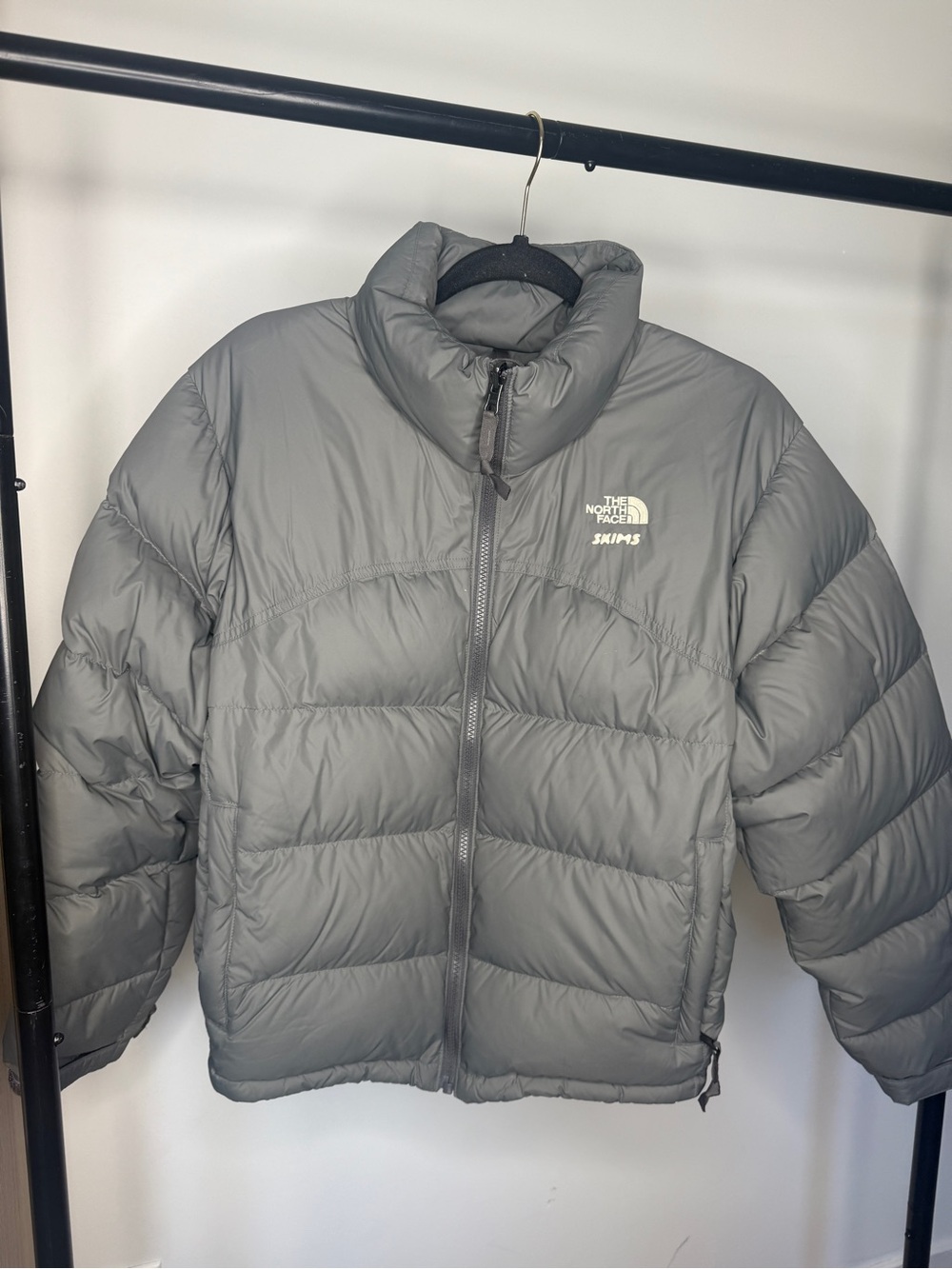 Skims x The North Face 2000s Retro Nuptse Puffer Coat in Gray
